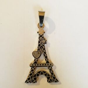 Eiffel Tower Pendant with Heart and Star